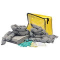 Spill Kit, 15 gal Volume Absorbed per Kit, Bag, Clear/Yellow