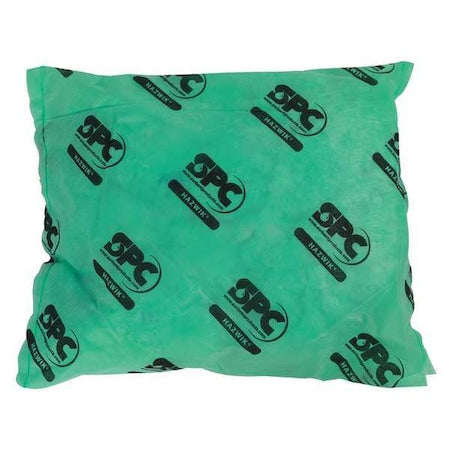Sorbent Pillow, 28 gal, 18 in x 18 in, Harsh Chemicals, Green, 16 PK