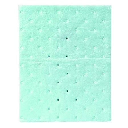 Sorbent Pad, 5 gal, 7 1/2 in x 10 in, Harsh Chemicals, Green, 100 PK