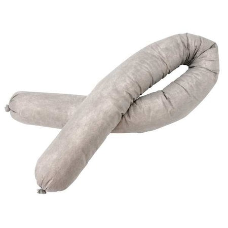 Sorbent Sock, 81 gal, 3 in x 42 in, Universal, White, 40 PK