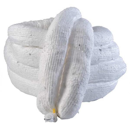 Sorbent Boom, 32 gal, 5 in x 20 ft, Oil, White, 2 PK