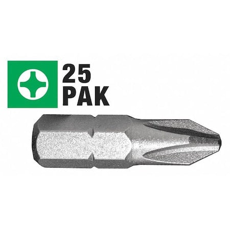 Phillips Insert Screwdriver Bit, 2,25Pk
