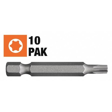 Star Power Screwdriving Bit, T25,2in, 10Pk