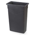 23 gal. LLDPE Rectangular Trash Can, Black
