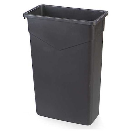 23 gal. LLDPE Rectangular Trash Can, Black