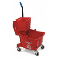 Side Press Mop Bucket and Wringer, Red