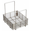 Rectangular Parts Washing Basket, #4 Mesh Size, Stainless Steel, Silver