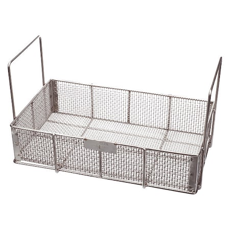 Rectangular Parts Washing Basket, #4 Mesh Size, Stainless Steel, Silver