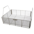 Rectangular Parts Washing Basket, #4 Mesh Size, Stainless Steel, Silver