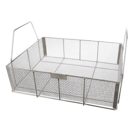 Rectangular Parts Washing Basket, #4 Mesh Size, Stainless Steel, Silver