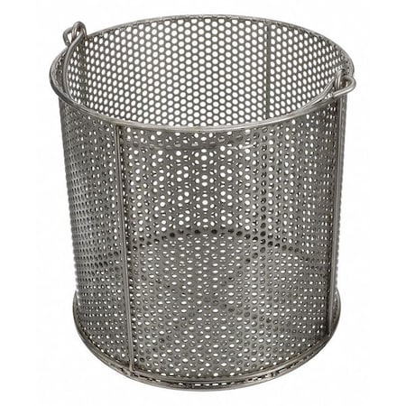 Round Parts Washing Basket, #4 Mesh Size, Stainless Steel, Silver