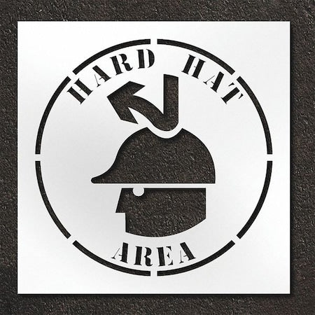 Pavement Stencil, Hard Hat Area, STL-108-14813