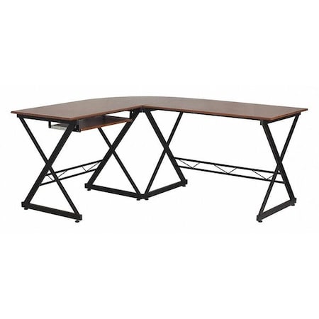 L Shaped Desk Office Desk, 50" D X 29-3/4" H, 87" W X Laminate, Teakwood