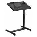 Adjustable Height Steel Mobile Computer Desk Adjustable-Height Computer Stand, 17 1/2 in D X Black