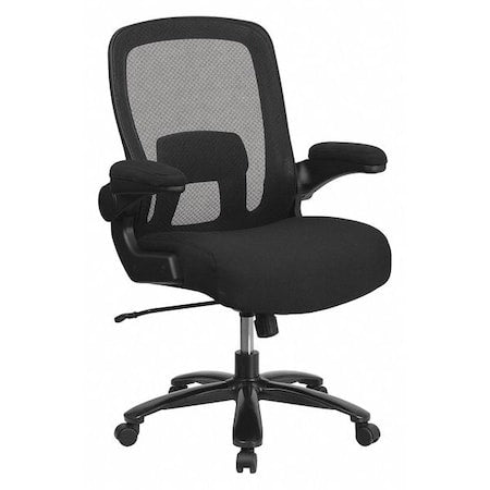 Contemporary Big and Tall Office Chair, Black Seat, Black Back, 31 1/2 in W 28-1/2" L 47-1/2" H