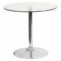 Round Cafe Table, 31.5" W, 31.5" L, 29" H, Glass Top, Clear