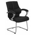 Contemporary Side Reception Chair, Black Seat, Gray Back, 25 1/4" W 27-1/2" L 38-3/4" H
