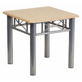 Square End Table, 21"" W, 21"" L, 19.75"" H, Laminate, Wood Grain
