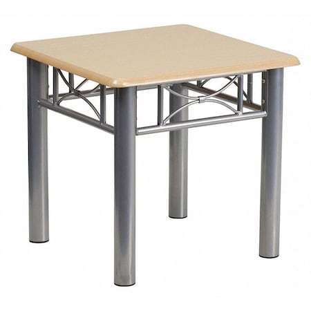 Square End Table, 21"" W, 21"" L, 19.75"" H, Laminate, Wood Grain