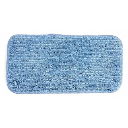 Flat Mop Pad, Hook-and-Loop Connection, Blue, Microfiber, PK12, 2504-SPH-MFP-11B