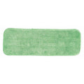 Flat Mop Pad, Hook-and-Loop Connection, Green, Microfiber, PK12, 2504-SPH-MFP-16G