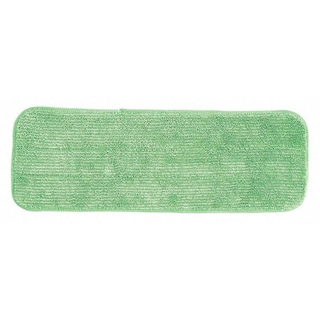 Flat Mop Pad, Hook-and-Loop Connection, Green, Microfiber, PK12, 2504-SPH-MFP-16G