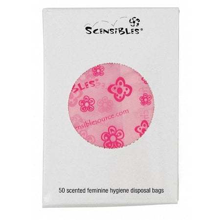 Sanitary Napkin Bag, 5" H, Plastic, PK24