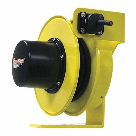 Cord Reel With Hand Lamp, Spring Retracted, Flying Lead, 16 AWG, Yellow Reel Color, 50 ft Length