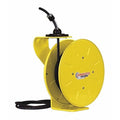 Cord Reel With Hand Lamp, Spring Retracted, Flying Lead, 12 AWG, Yellow Reel Color, 50 ft Length