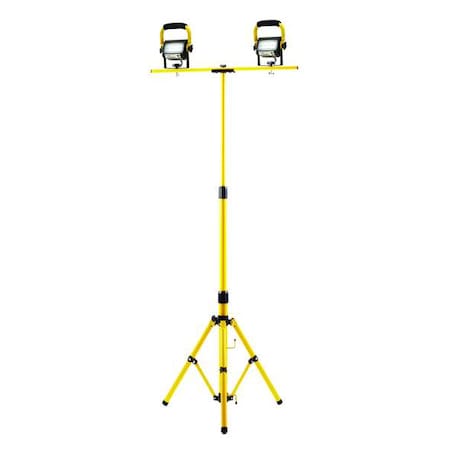 Temporary Job Site Light, 2880 lm, Bk/Yl