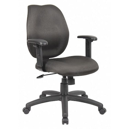Fabric Task Chair, 21 1/2-, Adjustable, Black