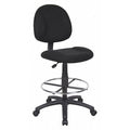 Fabric Drafting Chair, 30 1/2-, No Arm, Black