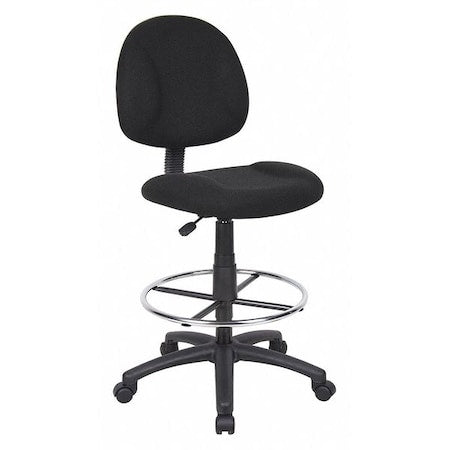 Fabric Drafting Chair, 30 1/2-, No Arm, Black