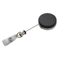 Badge Reel, Black/Chrome, Steel Cord, 3/4"
