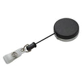 Badge Reel, Black/Chrome, Nylon Cord, 3/4"