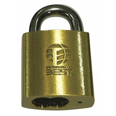 Padlock, Coreless, Long Shackle, Rectangular Steel Body, Stainless Steel Shackle, 7/8 in W