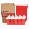 Sharps Container, 1-1/4 gal., Red, Snap Lid