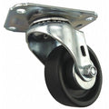 Plate Caster, Swivel, 125 lb., Light-Duty