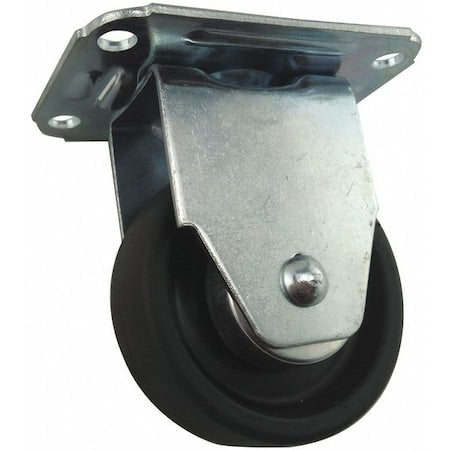 Plate Caster, Rigid, 125 lb., Light-Duty