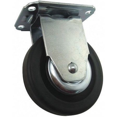 Plate Caster, Rigid, 140 lb., Light-Duty