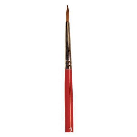#3 Artist Red Sable Bristle, Paint Brush, Wood Handle