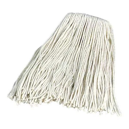 18 in L Flat Mop Head, Quick Change Connection, Cut-End, White, Rayon, PK12