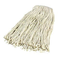 18 in L Mop Head, Quick Change Connection, Cut-End, Natural, Cotton, PK12