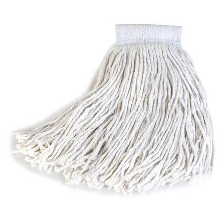 Large Mop Head, Quick Change Connection, Cut-End, White, Cotton, PK12