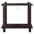 Floor Billiard Pool Cue Rack, Mahogany