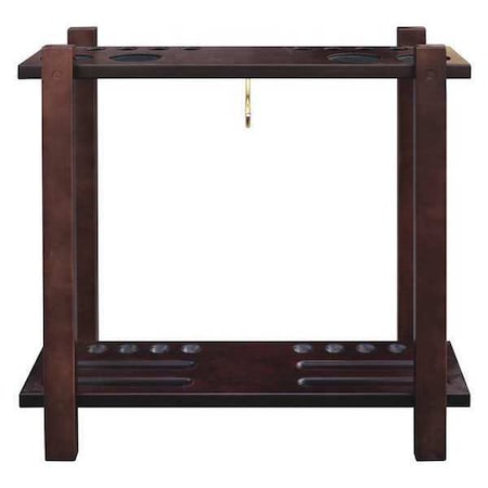 Floor Billiard Pool Cue Rack, Mahogany
