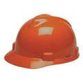 Hard Hat, V-Gard, Polyethylene, 4-Point Point 4 pt. Ratchet, Hi-Vis Orange