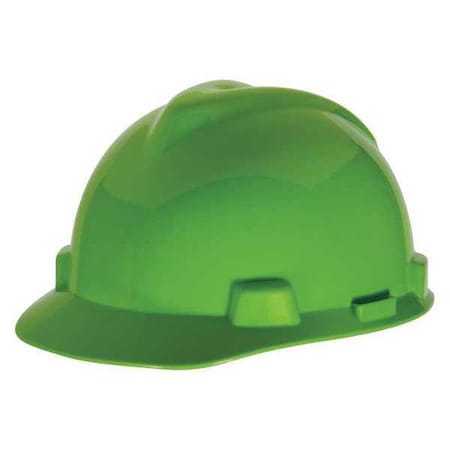 Hard Hat, V-Gard, Polyethylene, 4-Point Point Ratchet (4-Point), Bright Lime Green