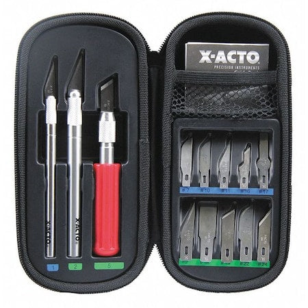 Knife Set, 3 Knives, 10 Blades, Carrying Case