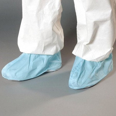 Disposable Shoe Covers, PVC/Vinyl, Blue, Slip Resistant Sole: Yes , Universal